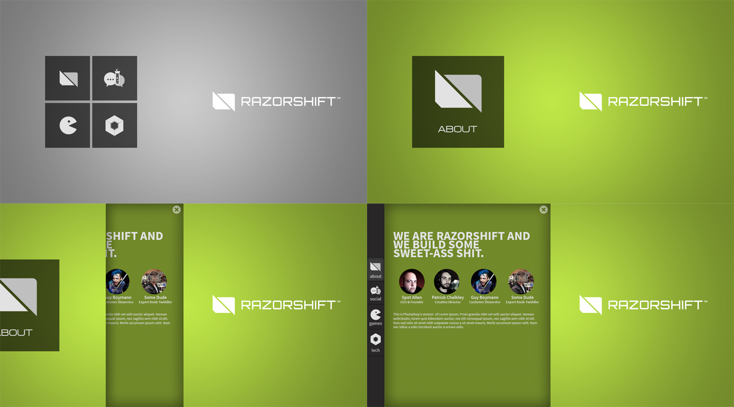 Navigation Concept (left to right, top to bottom)
